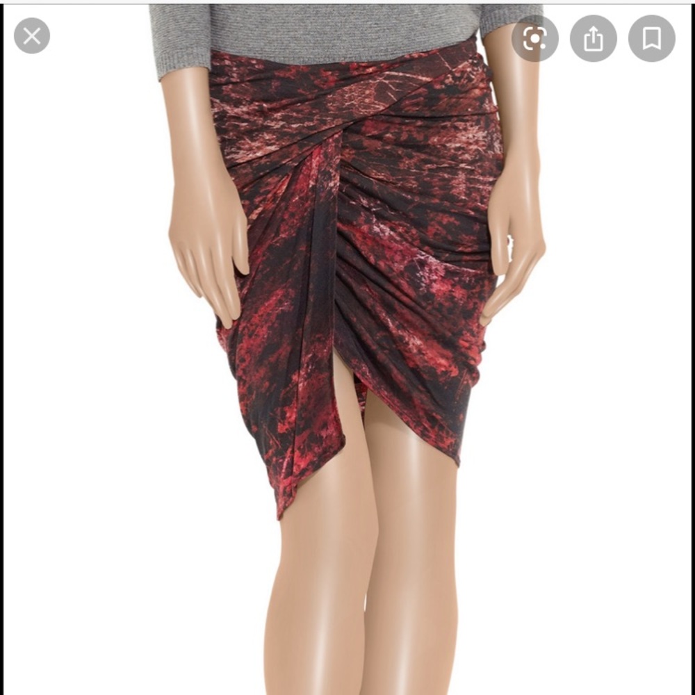 Helmut Lang red printed wool jersey miniskirt